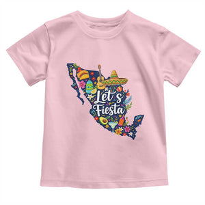 Cinco De Mayo Party Mexican Map Toddler T Shirt Lets Fiesta TS12 Light Pink Print Your Wear