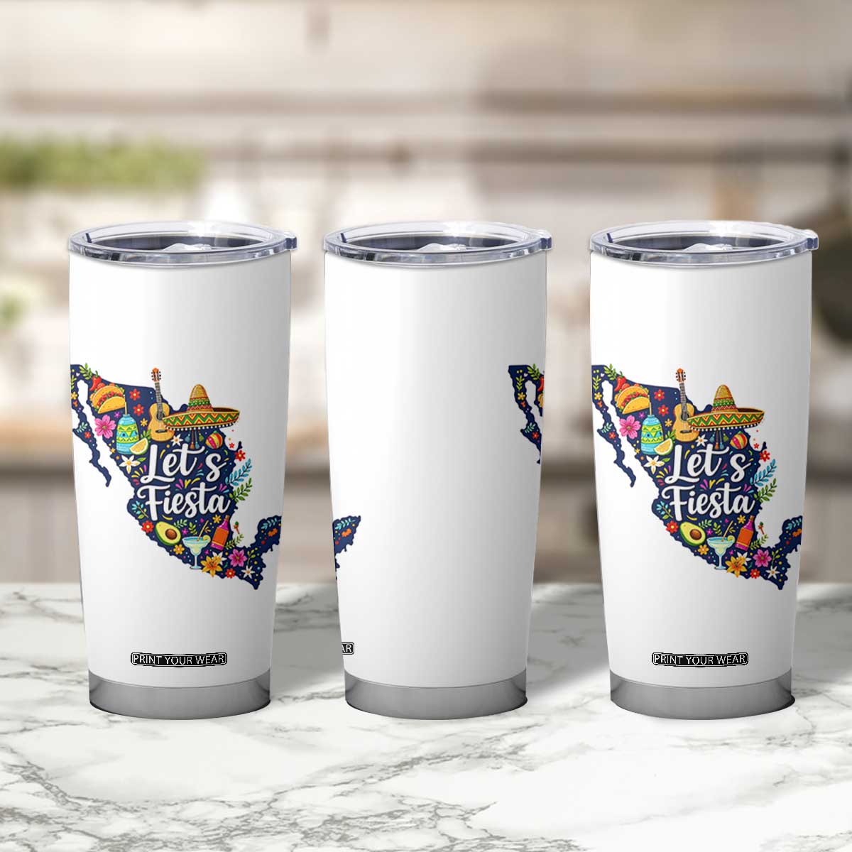 Cinco De Mayo Party Mexican Map Tumbler Cup Lets Fiesta TS12 Print Your Wear