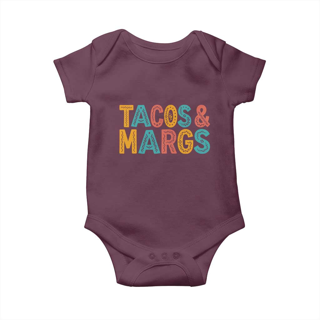 Tacos And Margaritas Lover Baby Onesie Cinco De Mayo Fiesta TS12 Maroon Print Your Wear