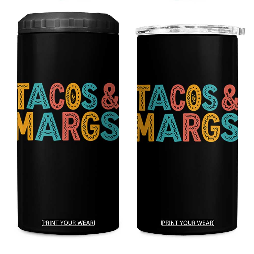 Tacos And Margaritas Lover 4 in 1 Can Cooler Tumbler Cinco De Mayo Fiesta TS12 One Size: 16 oz Black Print Your Wear