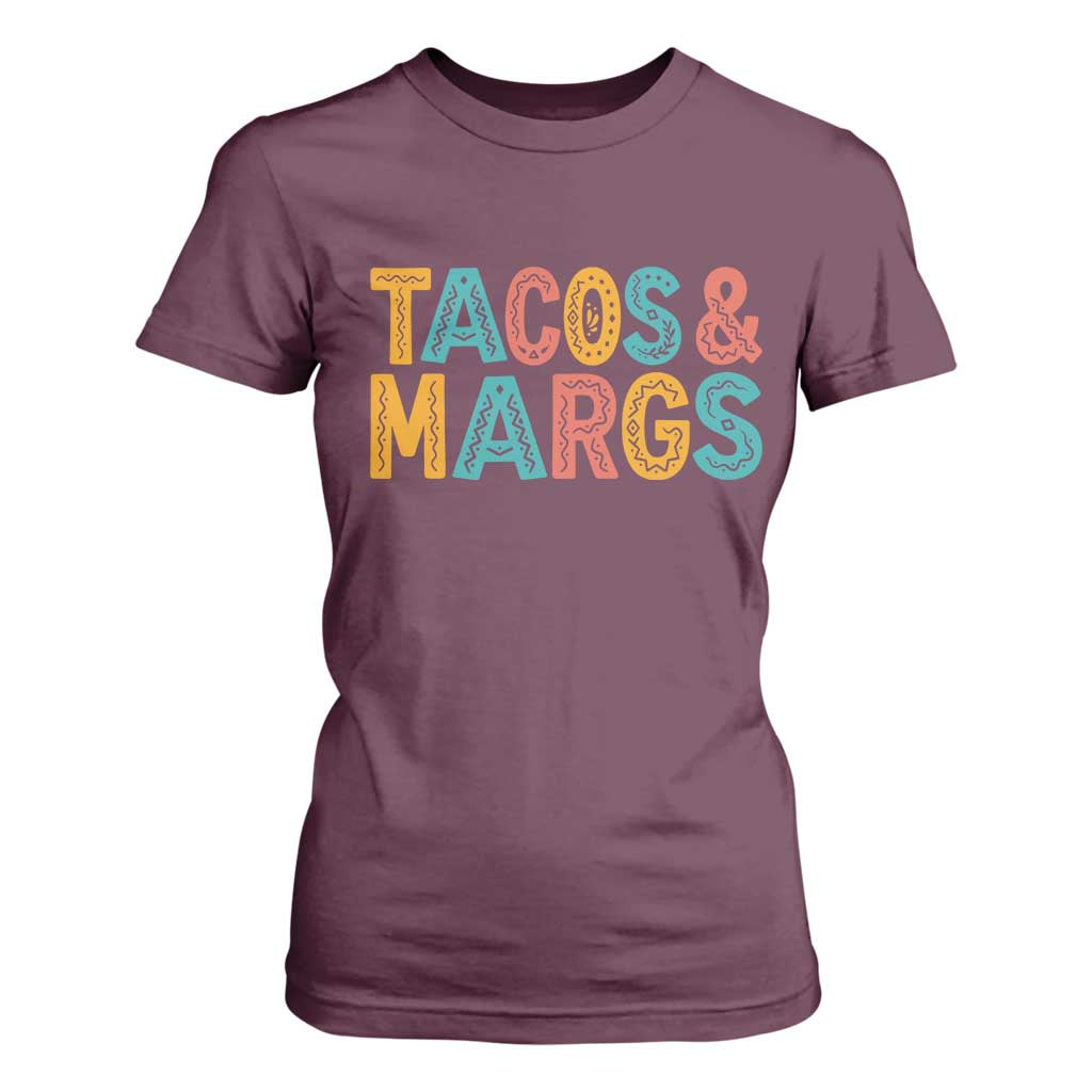 Tacos And Margaritas Lover T Shirt For Women Cinco De Mayo Fiesta TS12 Maroon Print Your Wear