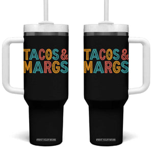 Tacos And Margaritas Lover Tumbler With Handle Cinco De Mayo Fiesta TS12 One Size: 40 oz Black Print Your Wear