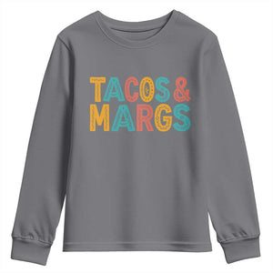 Tacos And Margaritas Lover Youth Sweatshirt Cinco De Mayo Fiesta TS12 Charcoal Print Your Wear