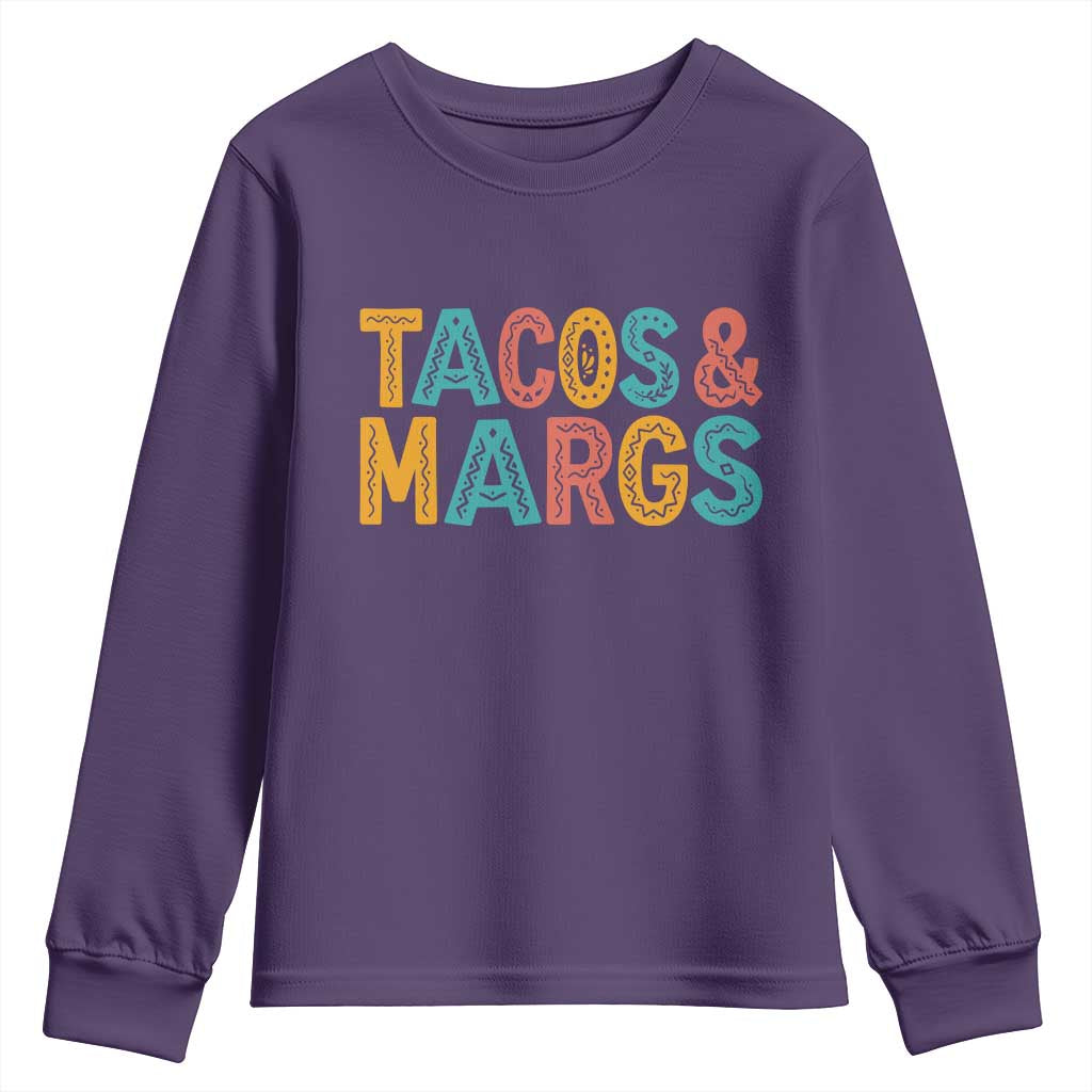 Tacos And Margaritas Lover Youth Sweatshirt Cinco De Mayo Fiesta TS12 Purple Print Your Wear