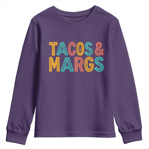 Tacos And Margaritas Lover Youth Sweatshirt Cinco De Mayo Fiesta TS12 Purple Print Your Wear