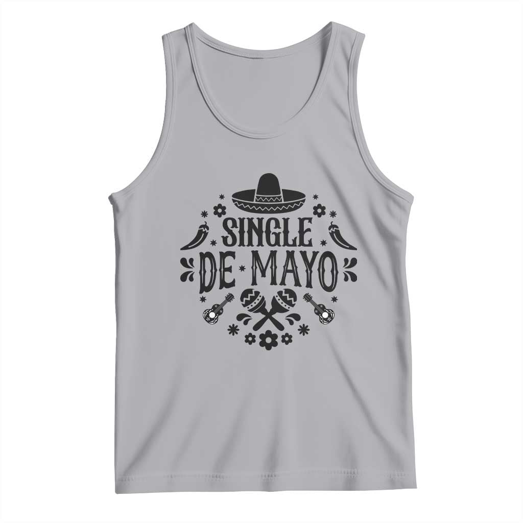 Single De Mayo Mode On Tank Top Funny Fiesta Party Quote TS12 Athletic Heather Print Your Wear