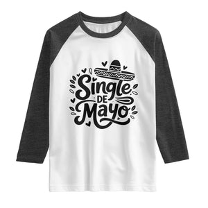 Funny Mexican Party Gift Raglan Shirt Single De Mayo Squad TS12 White Heather Charcoal Print Your Wear
