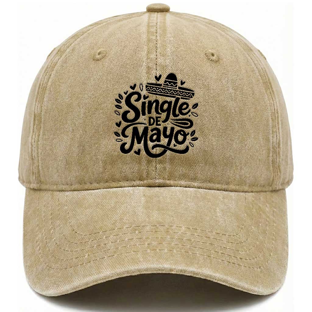 Funny Mexican Party Gift Washed Cotton Baseball Cap Single De Mayo Squad TS12 Print Your Wear