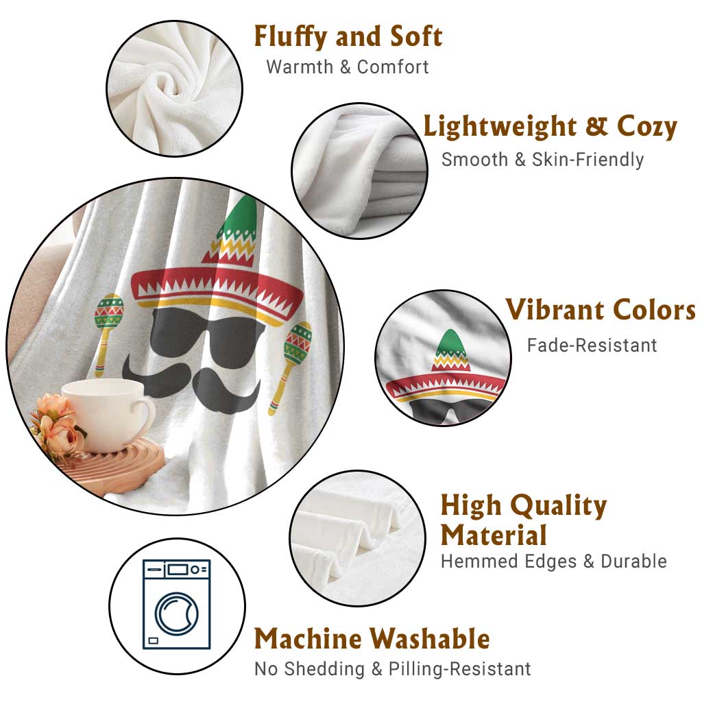 Funny Cinco De Mayo Maracas Characte Throw Blanket Fiesta Party Gift TS12 Print Your Wear