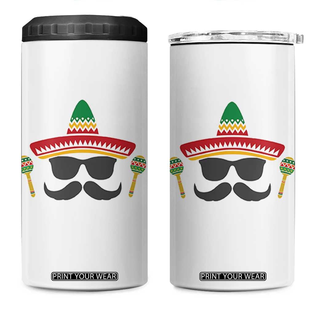 Funny Cinco De Mayo Maracas Characte 4 in 1 Can Cooler Tumbler Fiesta Party Gift TS12 One Size: 16 oz White Print Your Wear