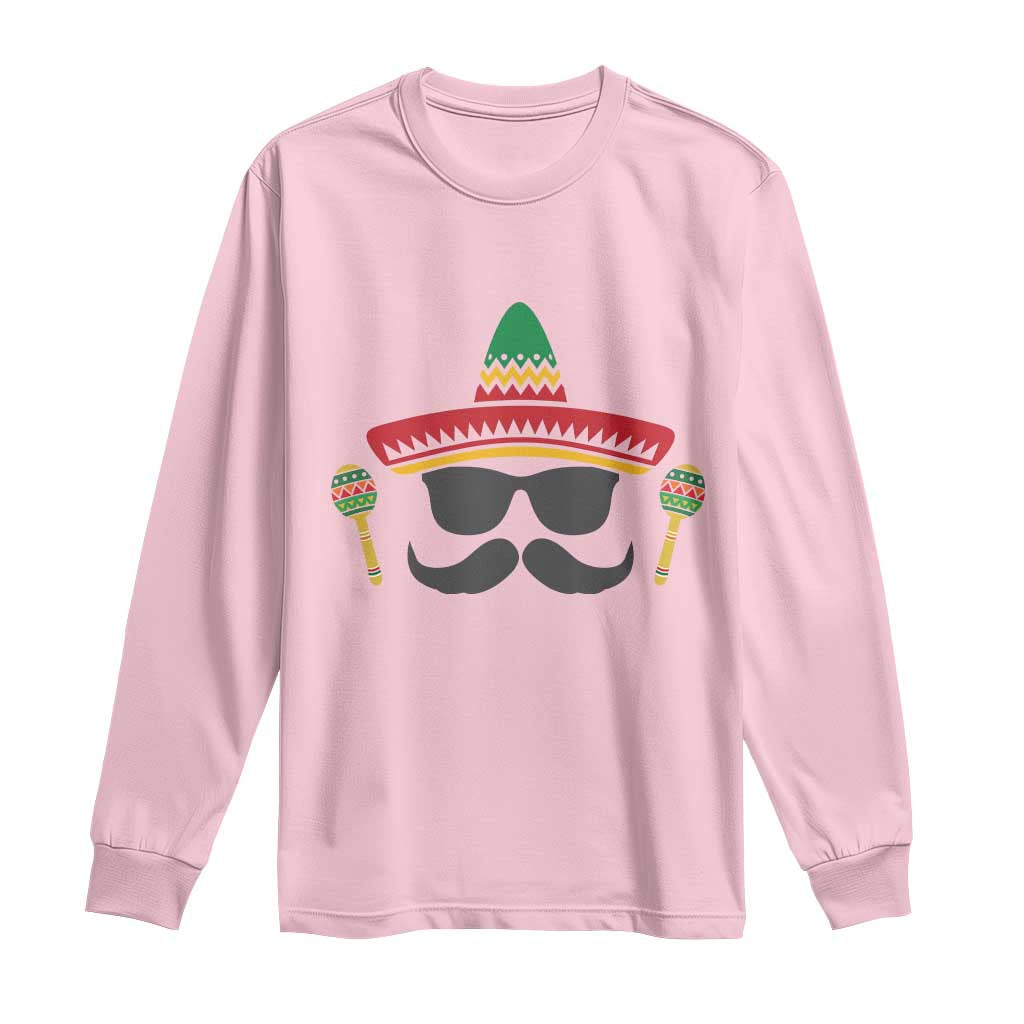 Funny Cinco De Mayo Maracas Characte Long Sleeve Shirt Fiesta Party Gift TS12 Light Pink Print Your Wear