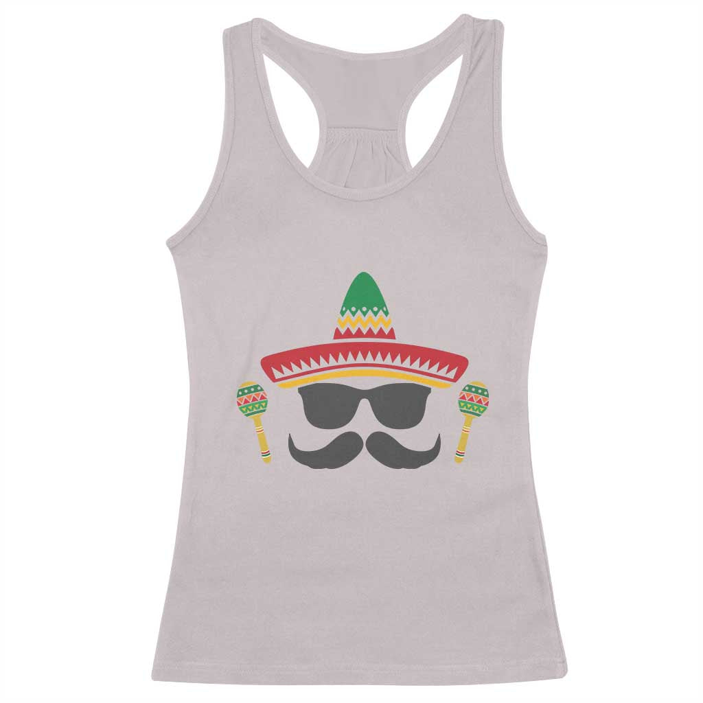 Funny Cinco De Mayo Maracas Characte Racerback Tank Top Fiesta Party Gift TS12 Ice Gray Print Your Wear