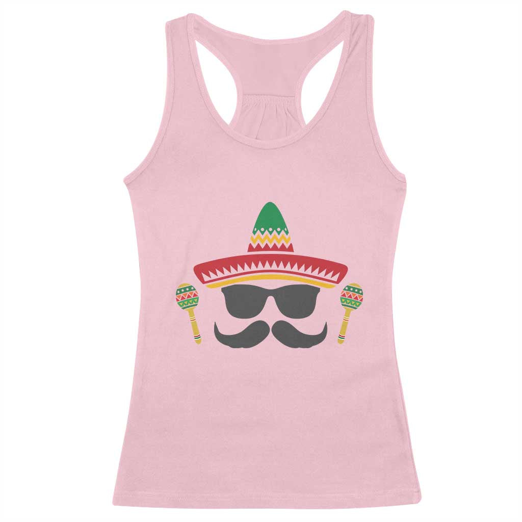 Funny Cinco De Mayo Maracas Characte Racerback Tank Top Fiesta Party Gift TS12 Light Pink Print Your Wear