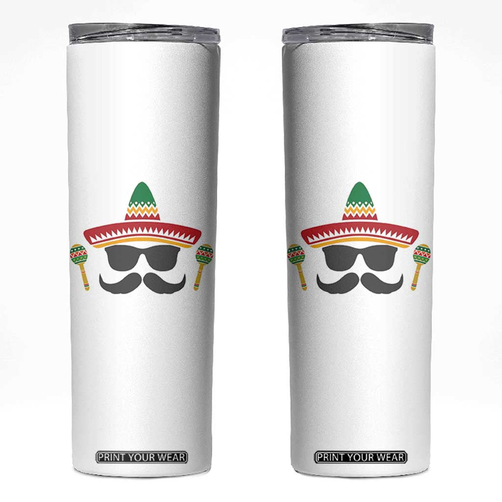 Funny Cinco De Mayo Maracas Characte Skinny Tumbler Fiesta Party Gift TS12 White Print Your Wear