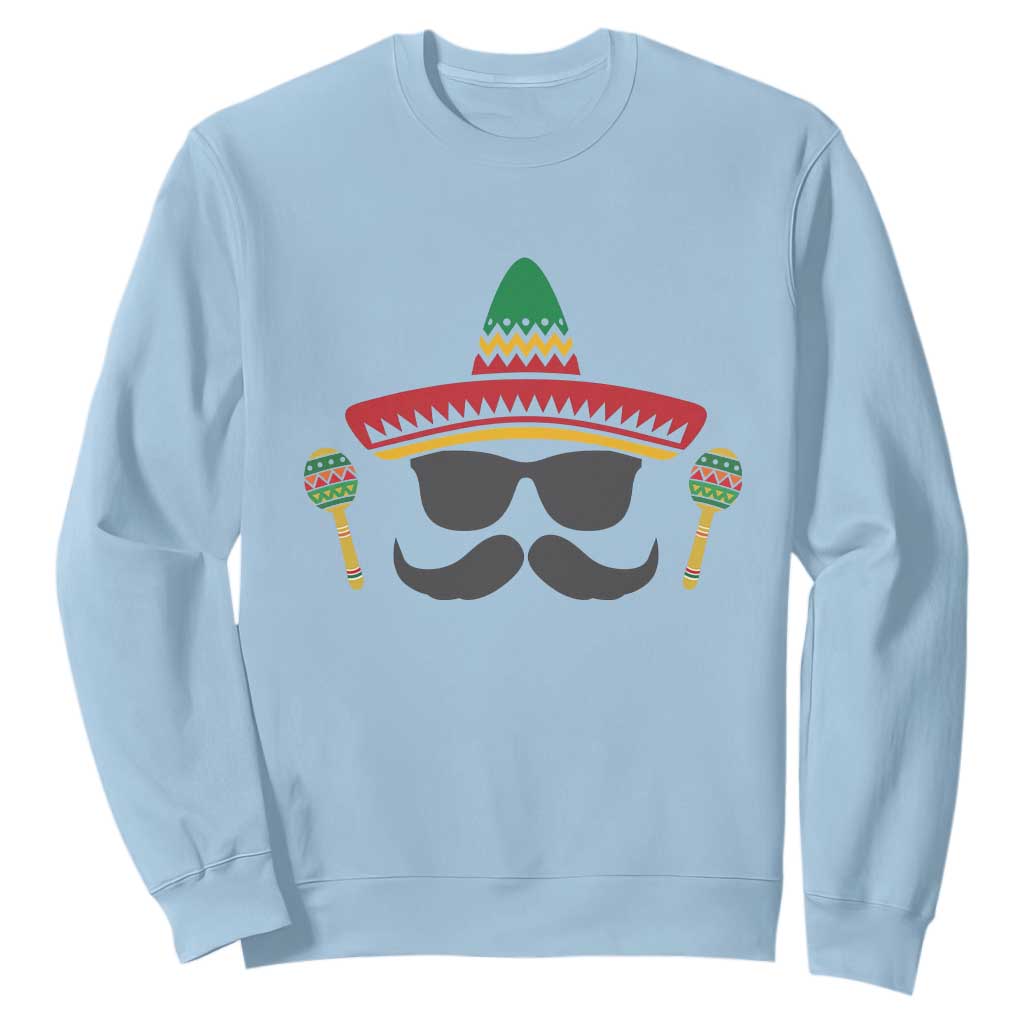 Funny Cinco De Mayo Maracas Characte Sweatshirt Fiesta Party Gift TS12 Light Blue Print Your Wear