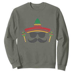 Funny Cinco De Mayo Maracas Characte Sweatshirt Fiesta Party Gift TS12 Military Green Print Your Wear