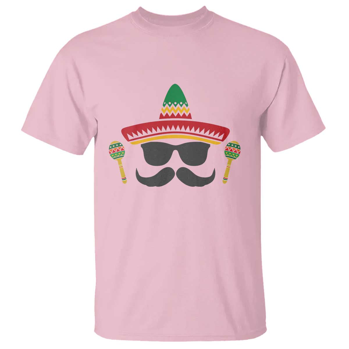 Funny Cinco De Mayo Maracas Characte T Shirt Fiesta Party Gift TS12 Light Pink Print Your Wear