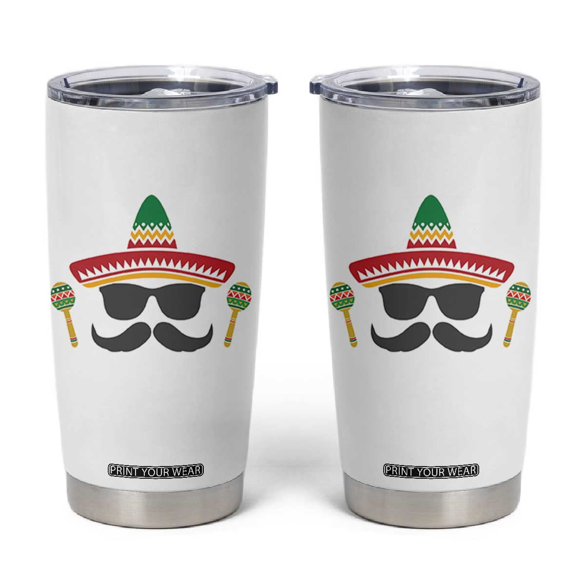 Funny Cinco De Mayo Maracas Characte Tumbler Cup Fiesta Party Gift TS12 White Print Your Wear