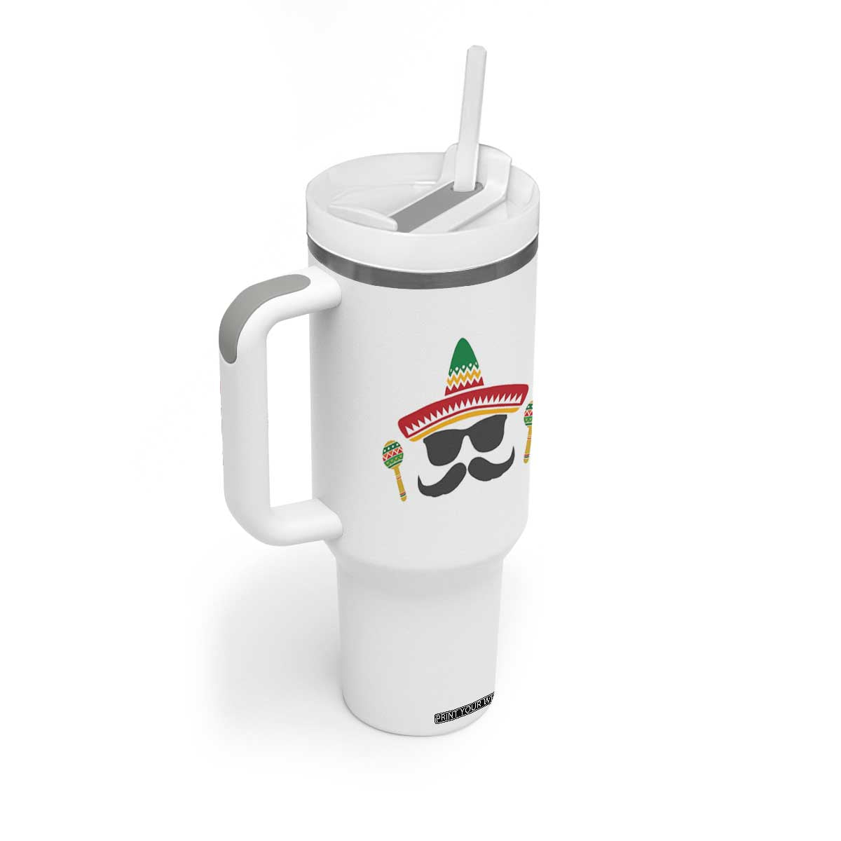 Funny Cinco De Mayo Maracas Characte Tumbler With Handle Fiesta Party Gift TS12 Print Your Wear