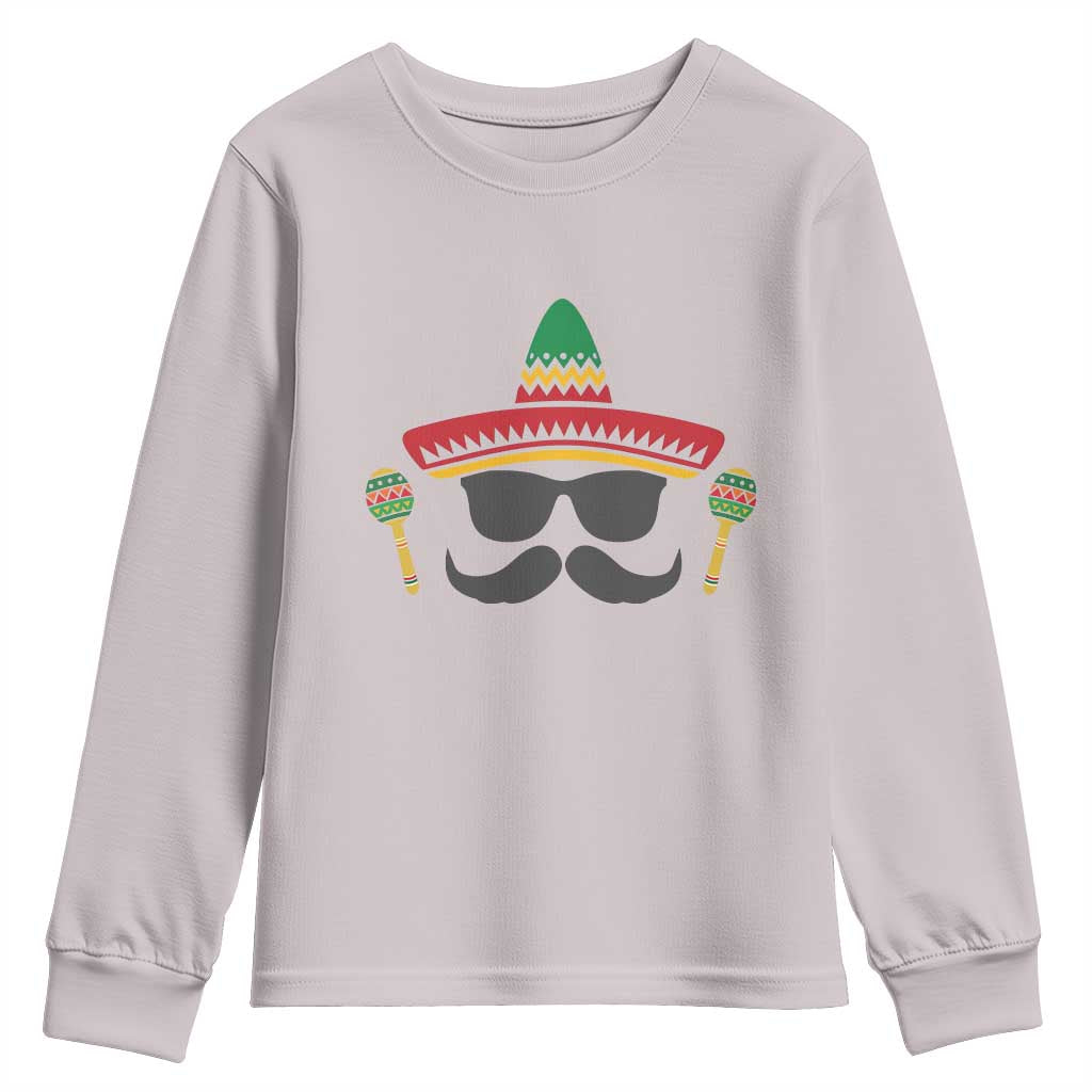 Funny Cinco De Mayo Maracas Characte Youth Sweatshirt Fiesta Party Gift TS12 Ice Gray Print Your Wear