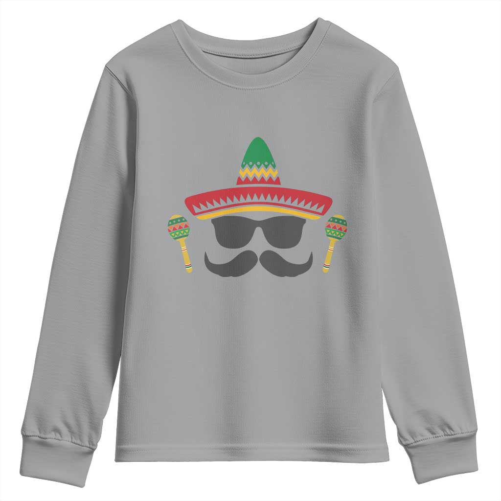 Funny Cinco De Mayo Maracas Characte Youth Sweatshirt Fiesta Party Gift TS12 Sport Gray Print Your Wear