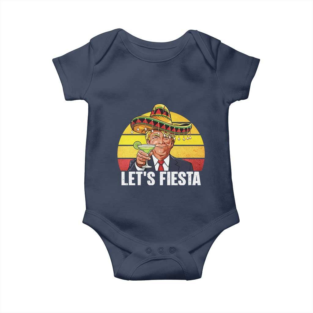 Vintage Cinco De Mayo Trump Fiesta Party Baby Onesie Lets Fiesta TS12 Navy Print Your Wear