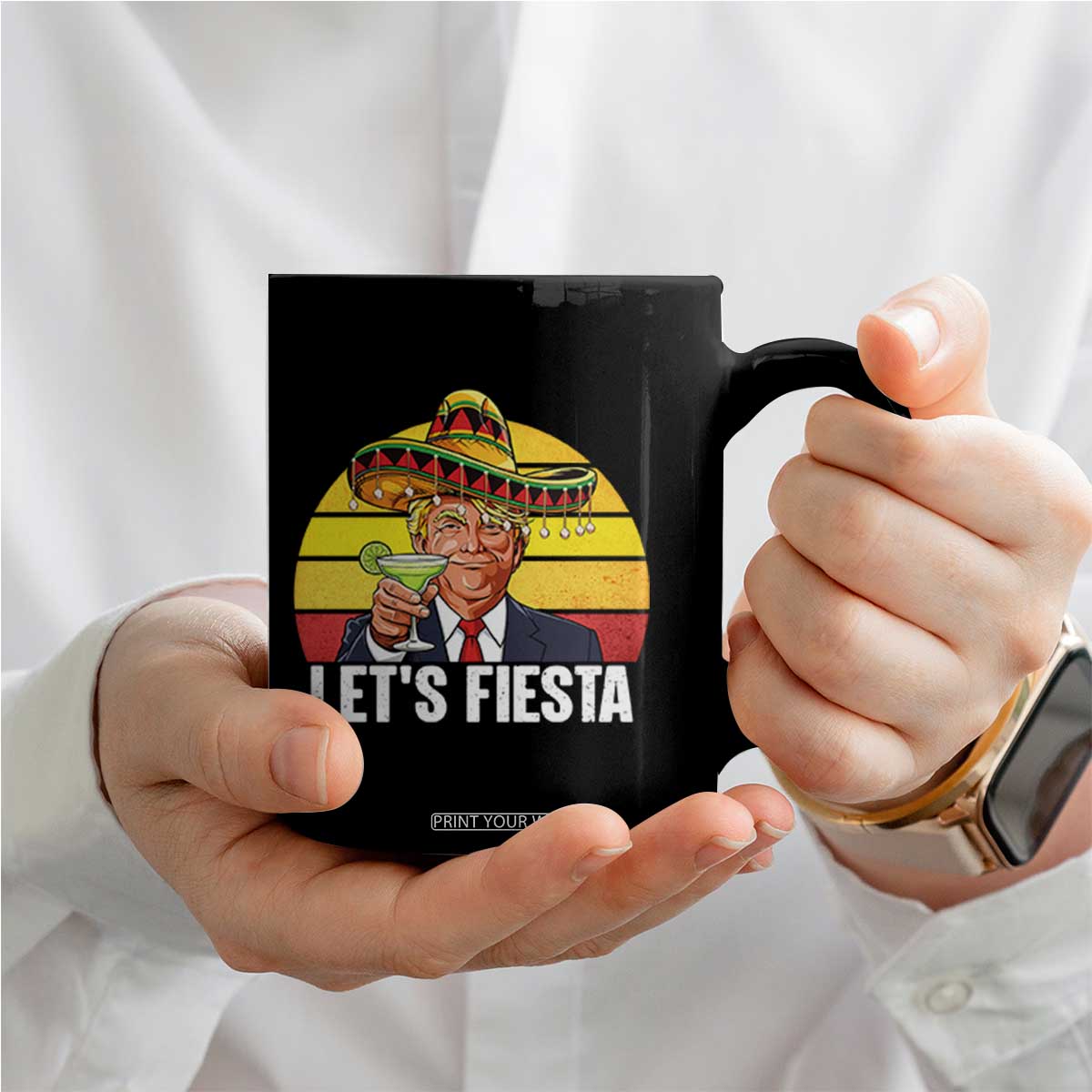 Vintage Cinco De Mayo Trump Fiesta Party Coffee Mug Lets Fiesta TS12 Print Your Wear
