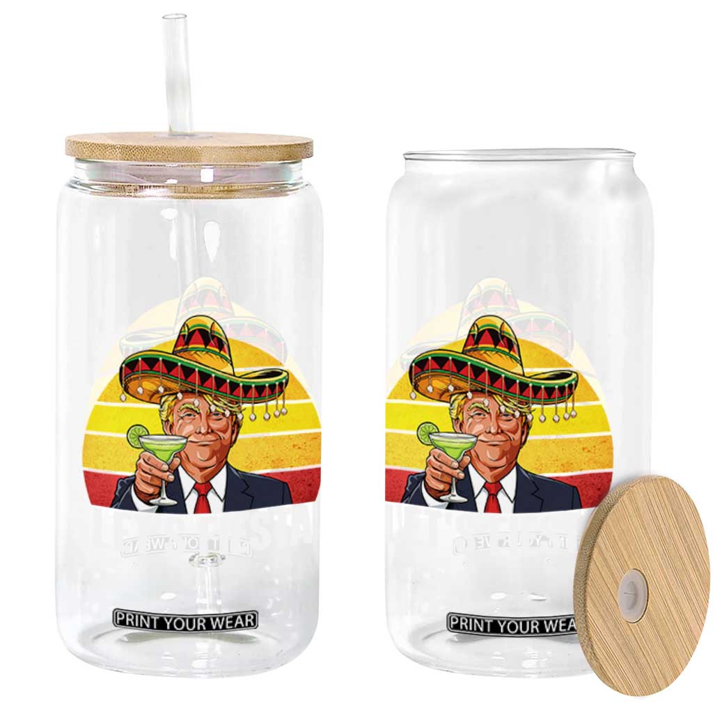 Vintage Cinco De Mayo Trump Fiesta Party Glass Can Lets Fiesta TS12 Print Your Wear