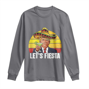 Vintage Cinco De Mayo Trump Fiesta Party Long Sleeve Shirt Lets Fiesta TS12 Charcoal Print Your Wear
