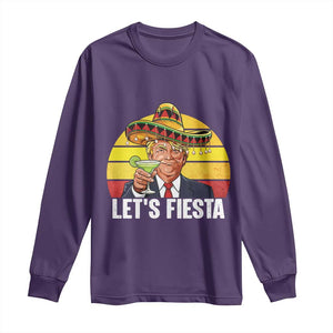 Vintage Cinco De Mayo Trump Fiesta Party Long Sleeve Shirt Lets Fiesta TS12 Purple Print Your Wear