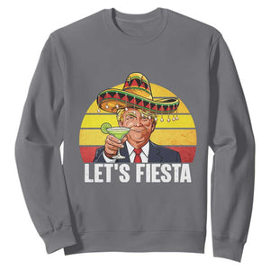 Vintage Cinco De Mayo Trump Fiesta Party Sweatshirt Lets Fiesta TS12 Charcoal Print Your Wear