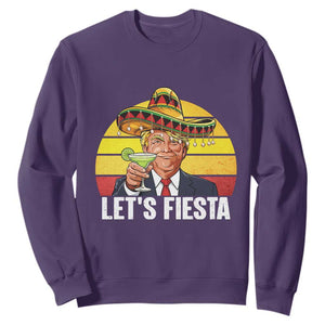 Vintage Cinco De Mayo Trump Fiesta Party Sweatshirt Lets Fiesta TS12 Purple Print Your Wear