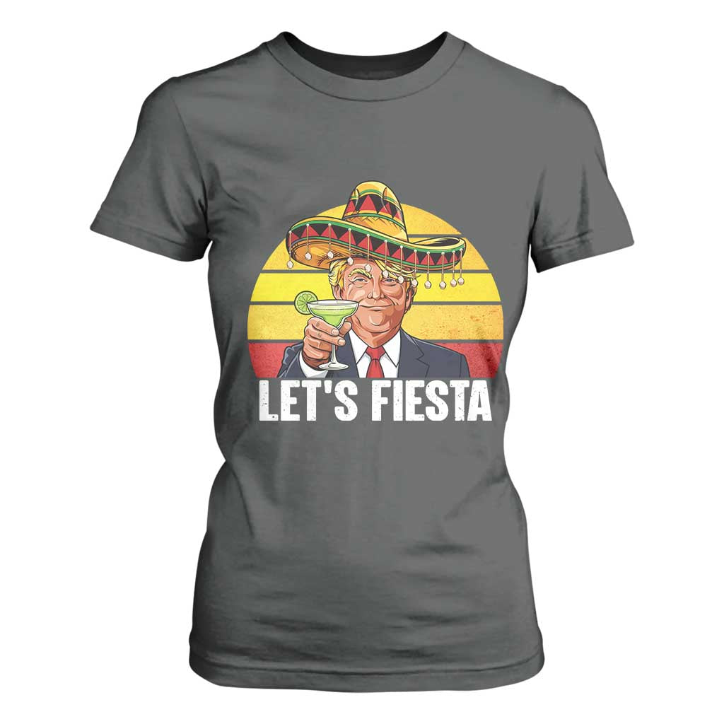 Vintage Cinco De Mayo Trump Fiesta Party T Shirt For Women Lets Fiesta TS12 Dark Heather Print Your Wear
