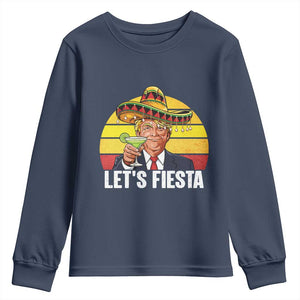 Vintage Cinco De Mayo Trump Fiesta Party Youth Sweatshirt Lets Fiesta TS12 Navy Print Your Wear