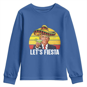 Vintage Cinco De Mayo Trump Fiesta Party Youth Sweatshirt Lets Fiesta TS12 Royal Blue Print Your Wear