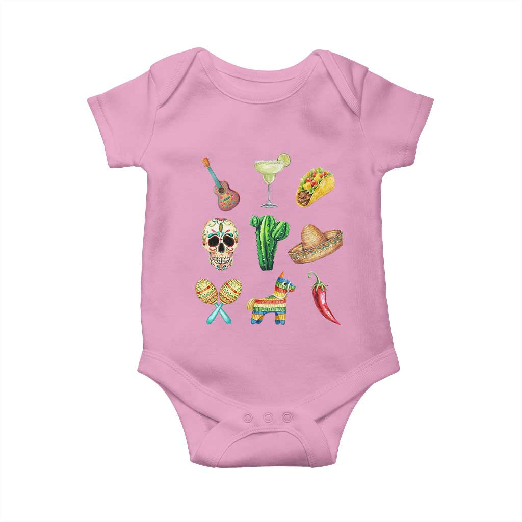 Cinco De Mayo Baby Onesie Mexican Fiesta Party Celebration TS12 Light Pink Print Your Wear