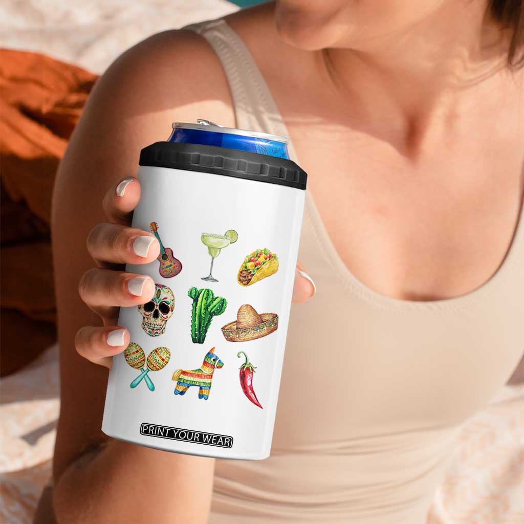 Cinco De Mayo 4 in 1 Can Cooler Tumbler Mexican Fiesta Party Celebration TS12 Print Your Wear