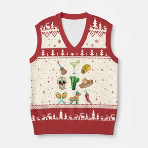 Cinco De Mayo V-Neck Knit Sweater Vest Mexican Fiesta Party Celebration TS12 Beige Red Print Your Wear