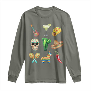 Cinco De Mayo Long Sleeve Shirt Mexican Fiesta Party Celebration TS12 Military Green Print Your Wear