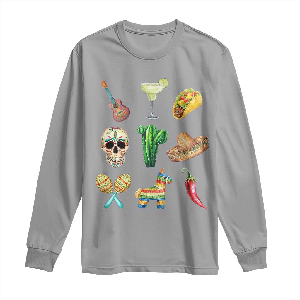Cinco De Mayo Long Sleeve Shirt Mexican Fiesta Party Celebration TS12 Sport Gray Print Your Wear