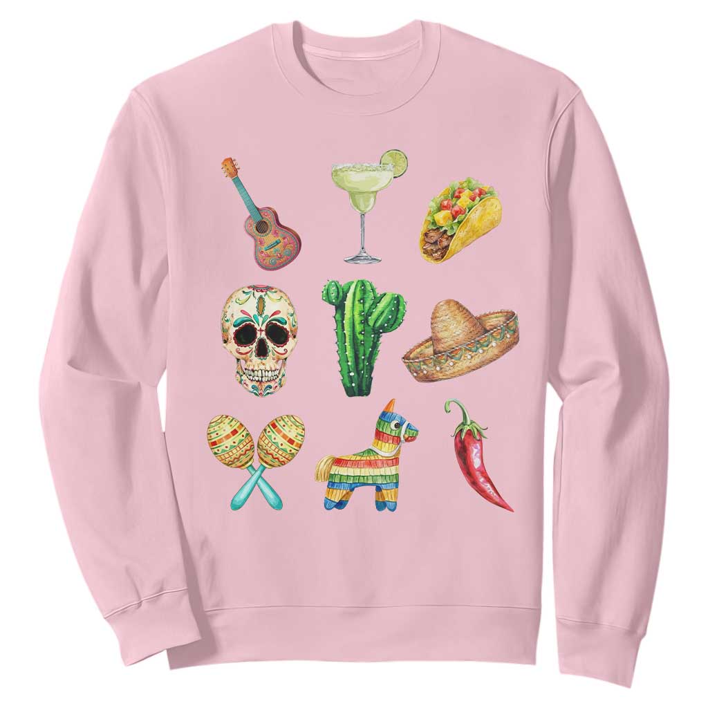Cinco De Mayo Sweatshirt Mexican Fiesta Party Celebration TS12 Light Pink Print Your Wear