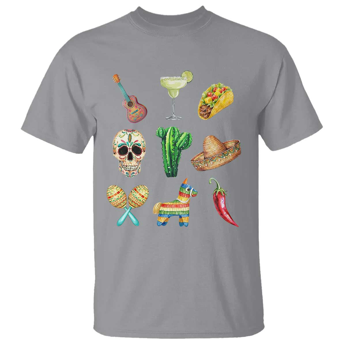 Cinco De Mayo T Shirt Mexican Fiesta Party Celebration TS12 Sport Gray Print Your Wear