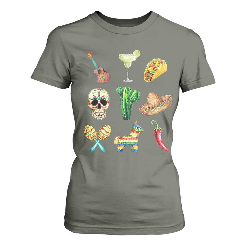 Cinco De Mayo T Shirt For Women Mexican Fiesta Party Celebration TS12 Military Green Print Your Wear