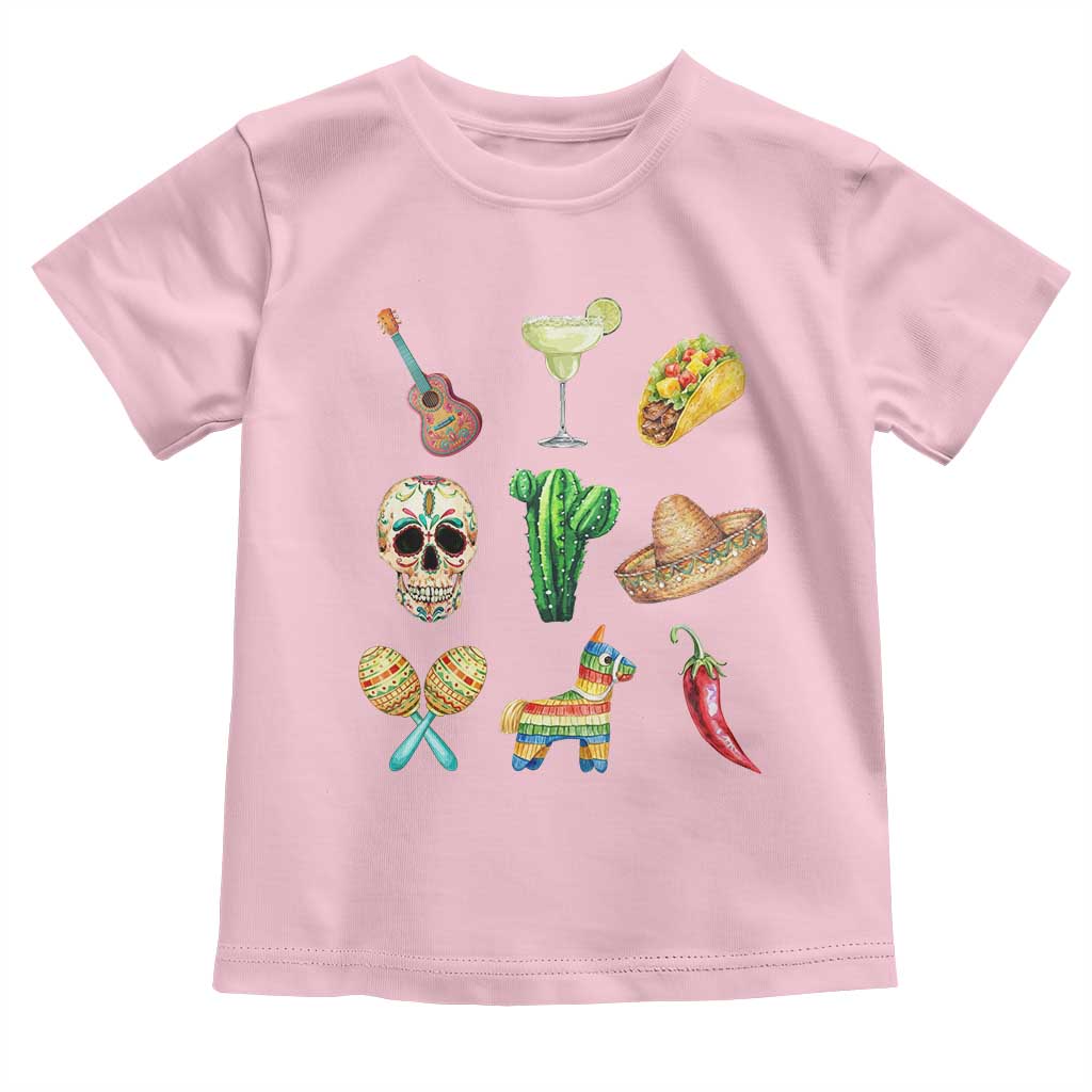 Cinco De Mayo Toddler T Shirt Mexican Fiesta Party Celebration TS12 Light Pink Print Your Wear