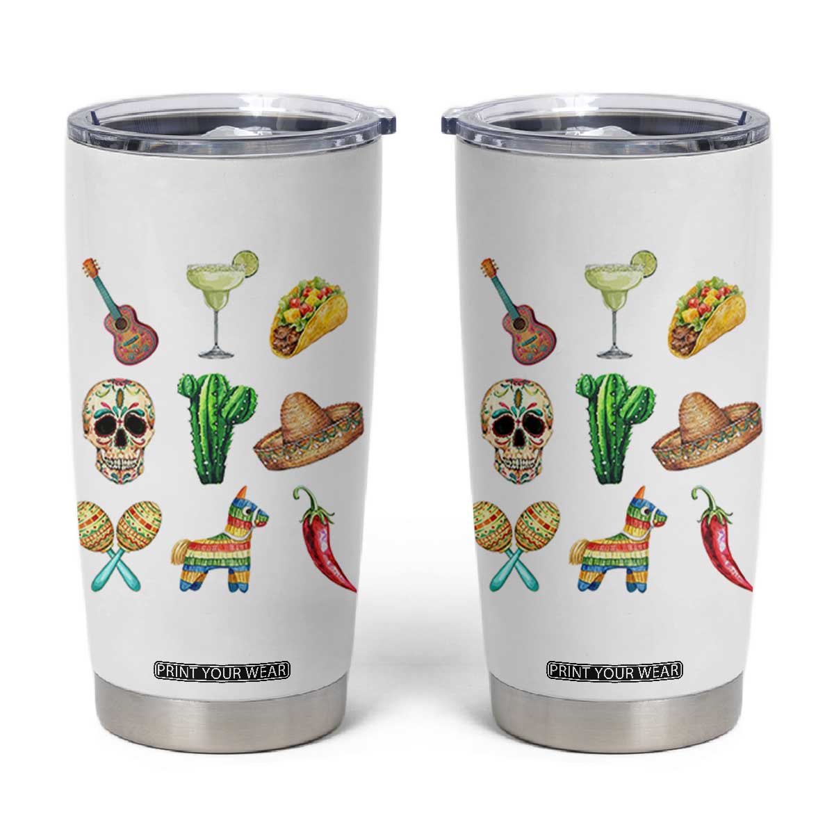 Cinco De Mayo Tumbler Cup Mexican Fiesta Party Celebration TS12 White Print Your Wear