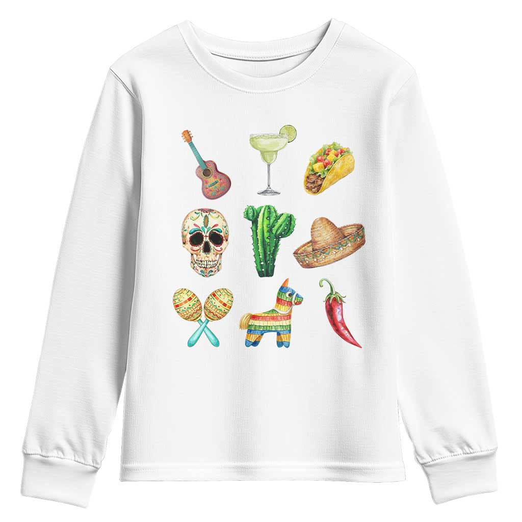 Cinco De Mayo Youth Sweatshirt Mexican Fiesta Party Celebration TS12 White Print Your Wear