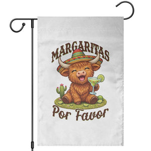 Funny Cinco De Mayo Highland Cow Garden Flag Margaritas Por Favor TS12 White Print Your Wear