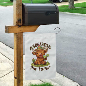 Funny Cinco De Mayo Highland Cow Garden Flag Margaritas Por Favor TS12 Print Your Wear