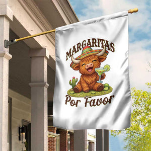 Funny Cinco De Mayo Highland Cow Garden Flag Margaritas Por Favor TS12 Print Your Wear