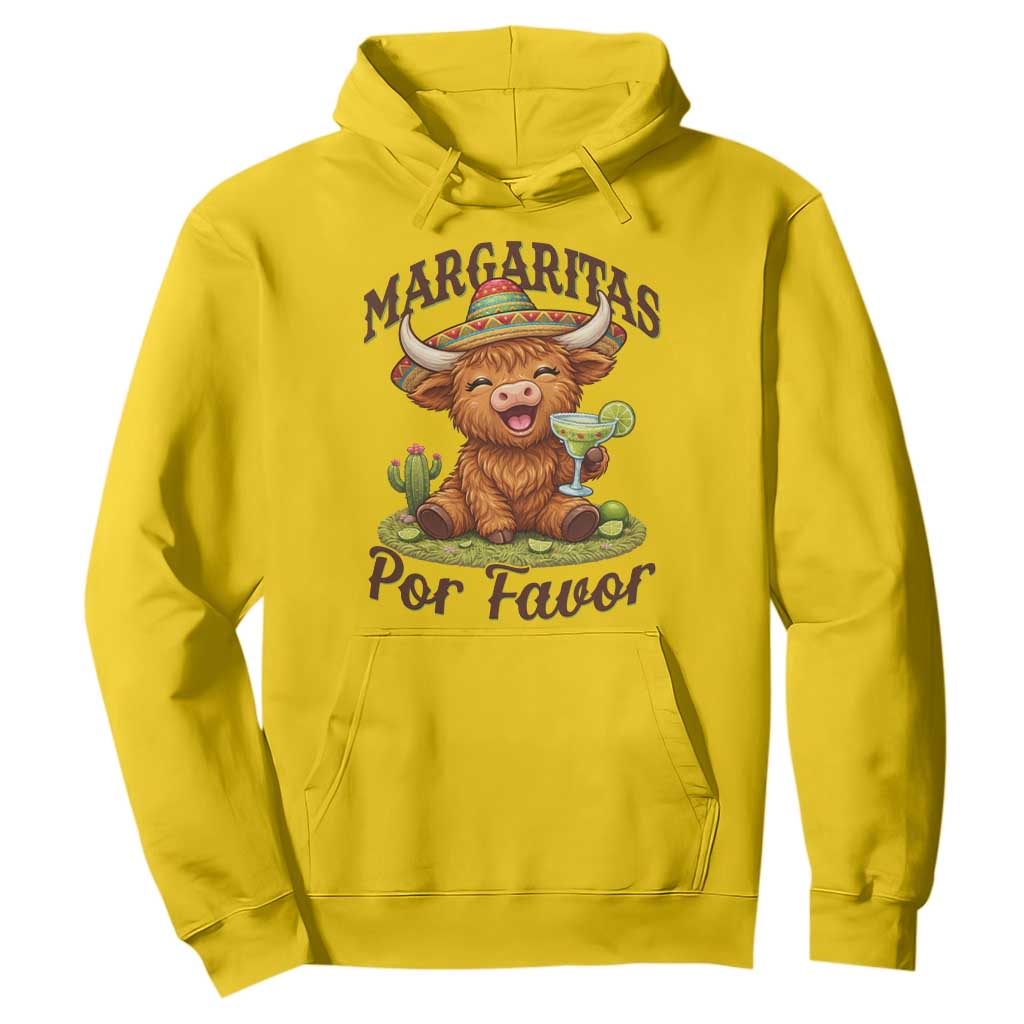 Funny Cinco De Mayo Highland Cow Hoodie Margaritas Por Favor TS12 Daisy Print Your Wear